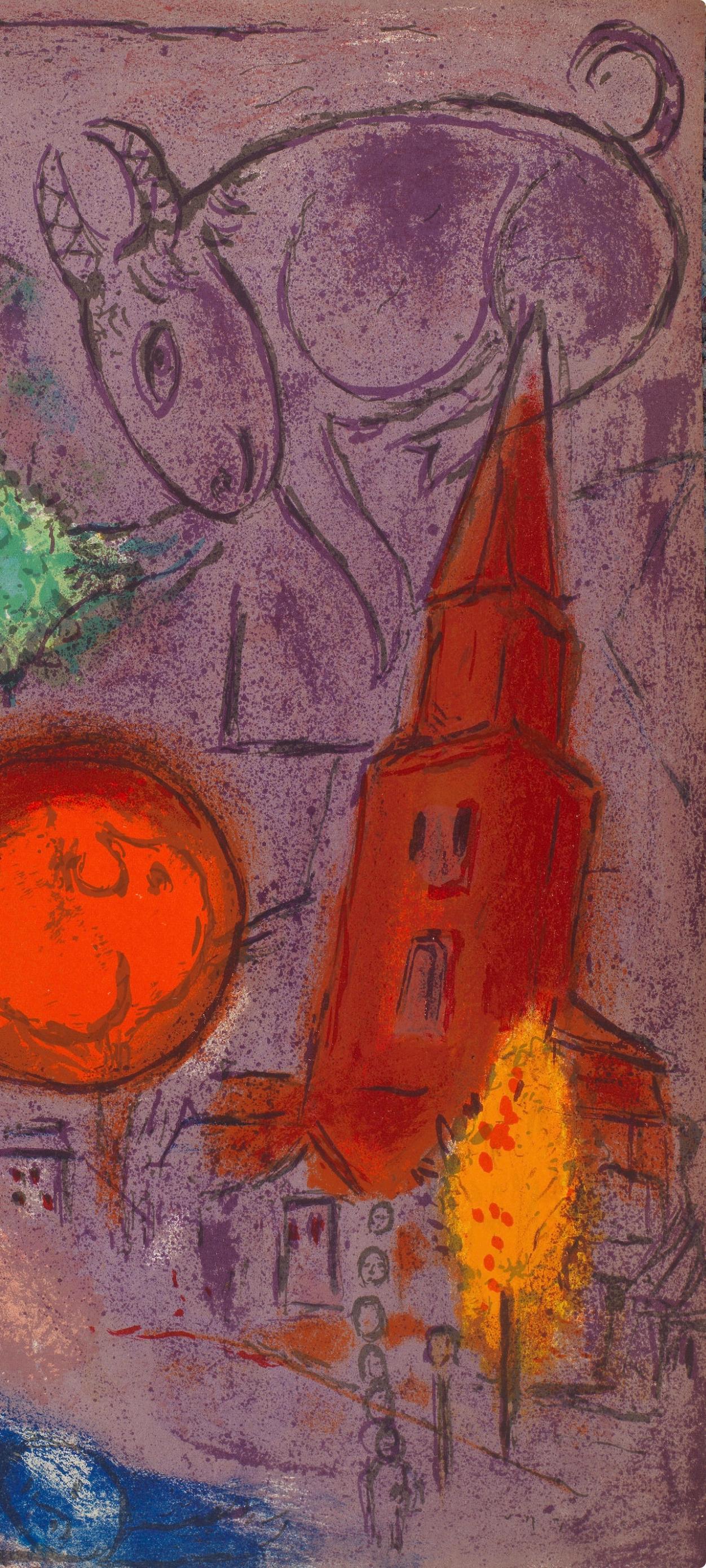 Saint-Germain des Prés (Cramer 24; Mourlot 100), Derrière le miroir - Print Expresionista de Marc Chagall
