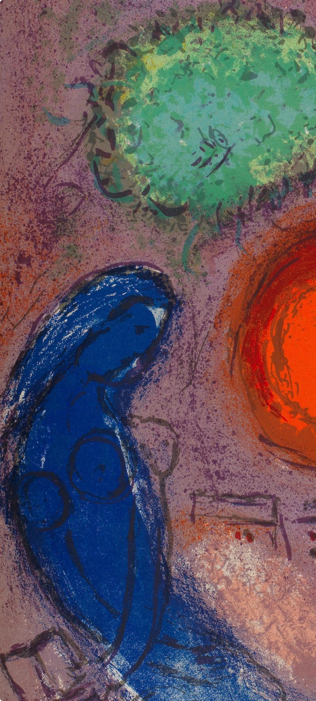 Saint-Germain des Prés (Cramer 24; Mourlot 100), Derrière le miroir - Figurative Print Marrón de Marc Chagall