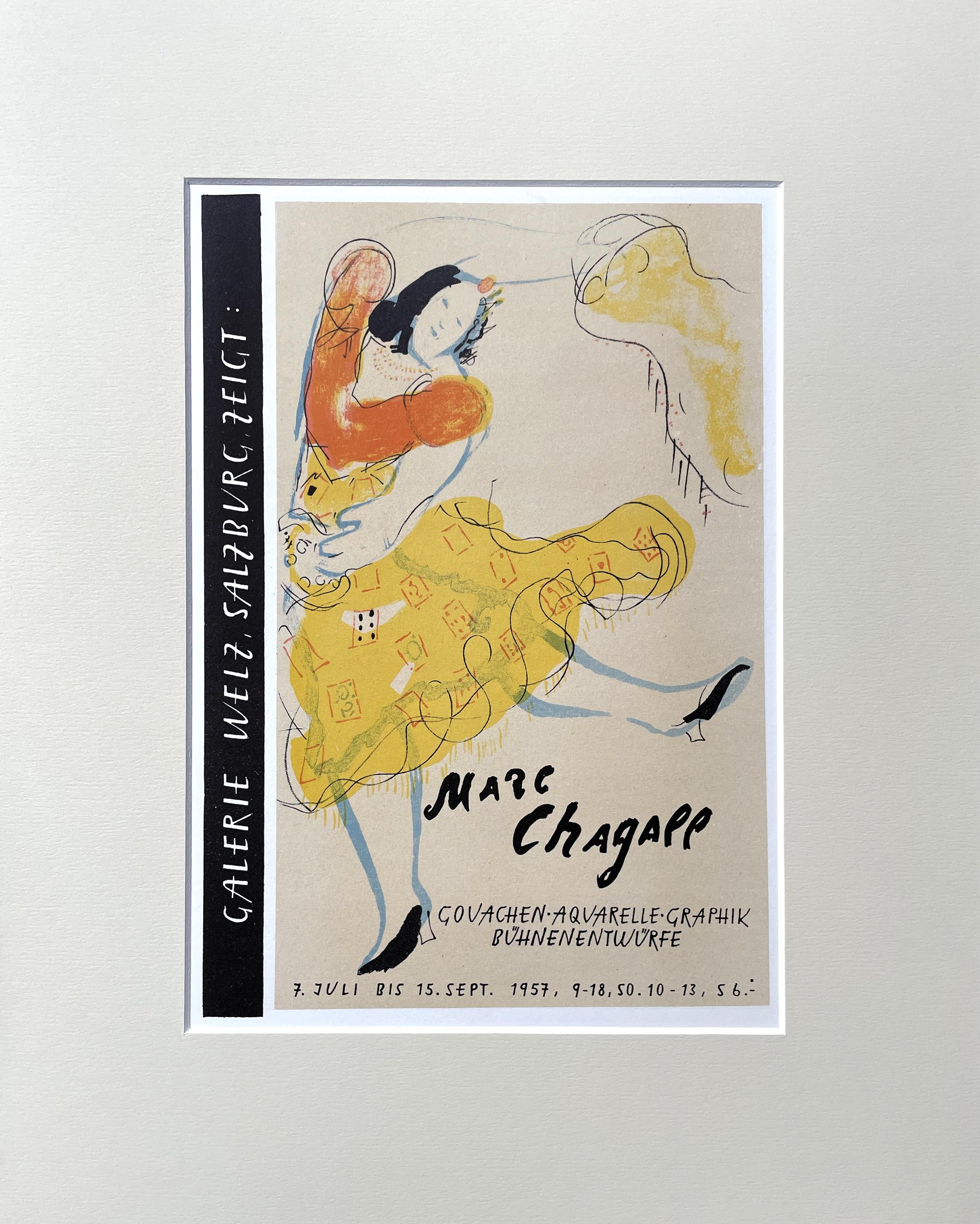 Salzburg Exhibition Poster by Marc Chagall, Modernist Mourlot Lithograph, 1959  2