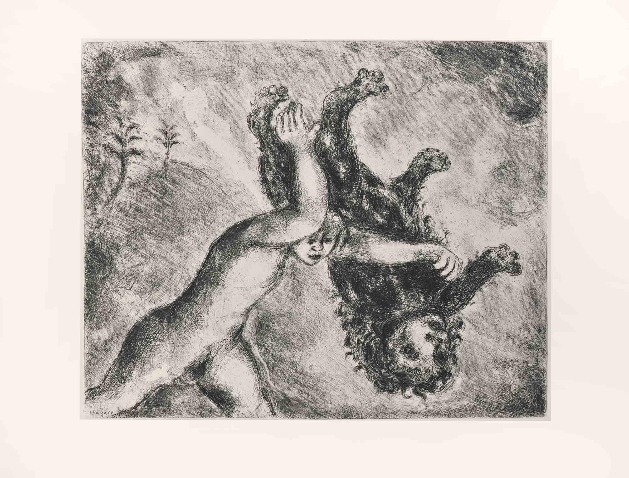 Etching on Montval wove paper, realized by Marc Chagall in 1931-39 and published by Tériade in 1956.

Edition of 275+30 out of commerce copies.

Not signed nor numbered, as issued.

Excellent impression with full margins a a bright and fresh