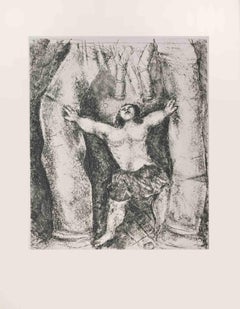 Sanson dreht die Säulen – Radierung von Marc Chagall – 1956