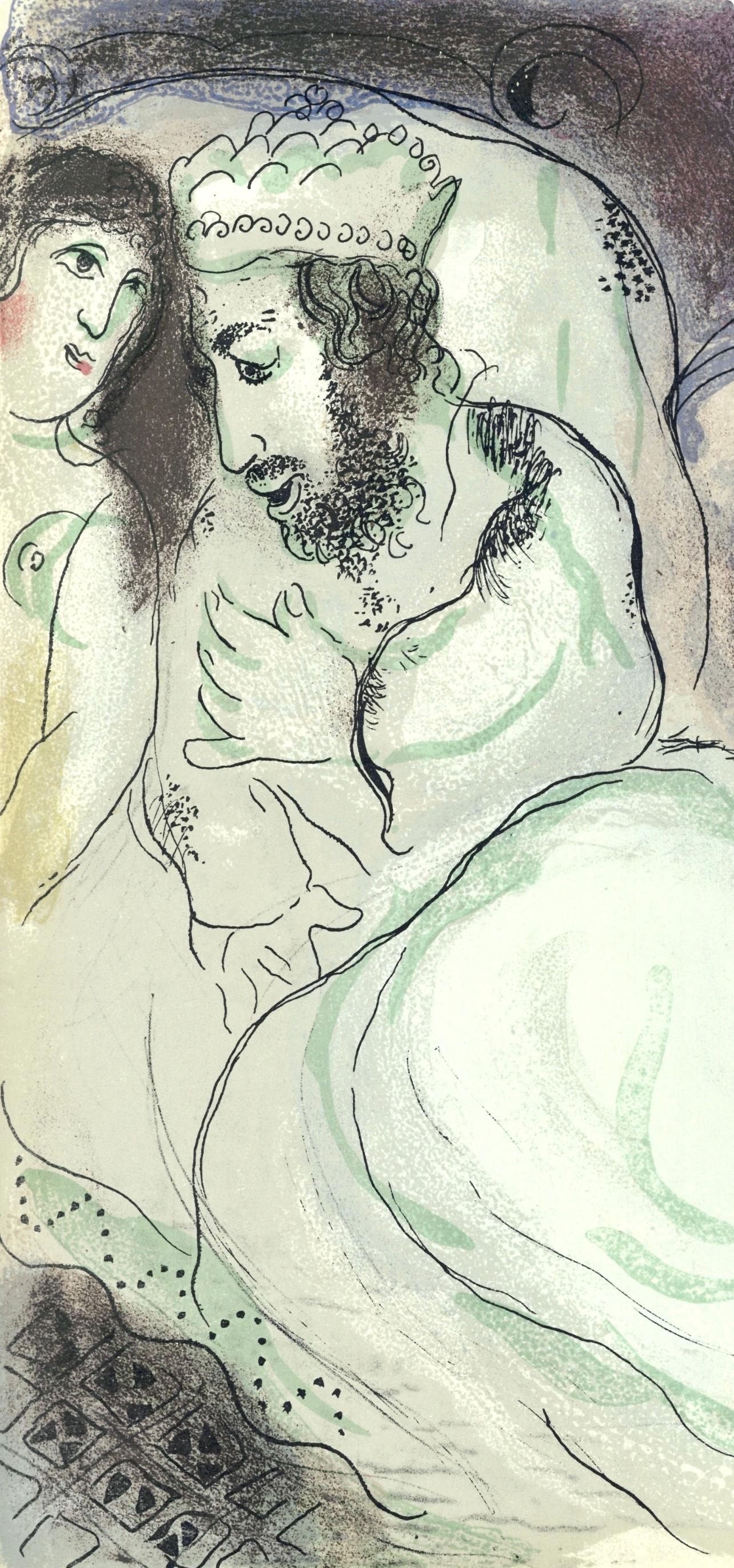 Sara et Abimelech (Mourlot 230-77; Cramer 42), Dessins Pour La Bible - Print by Marc Chagall