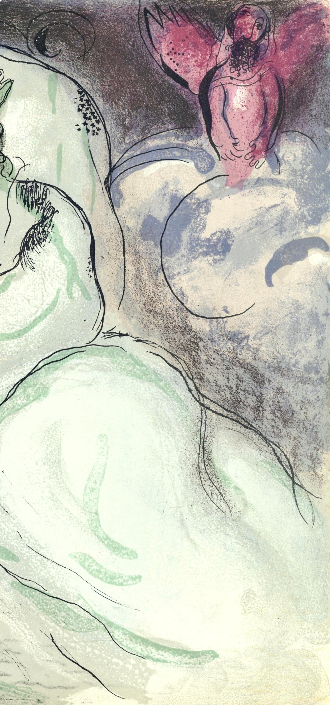Sara et Abimelech (Mourlot 230-77; Cramer 42), Dessins Pour La Bible - Expressionist Print by Marc Chagall