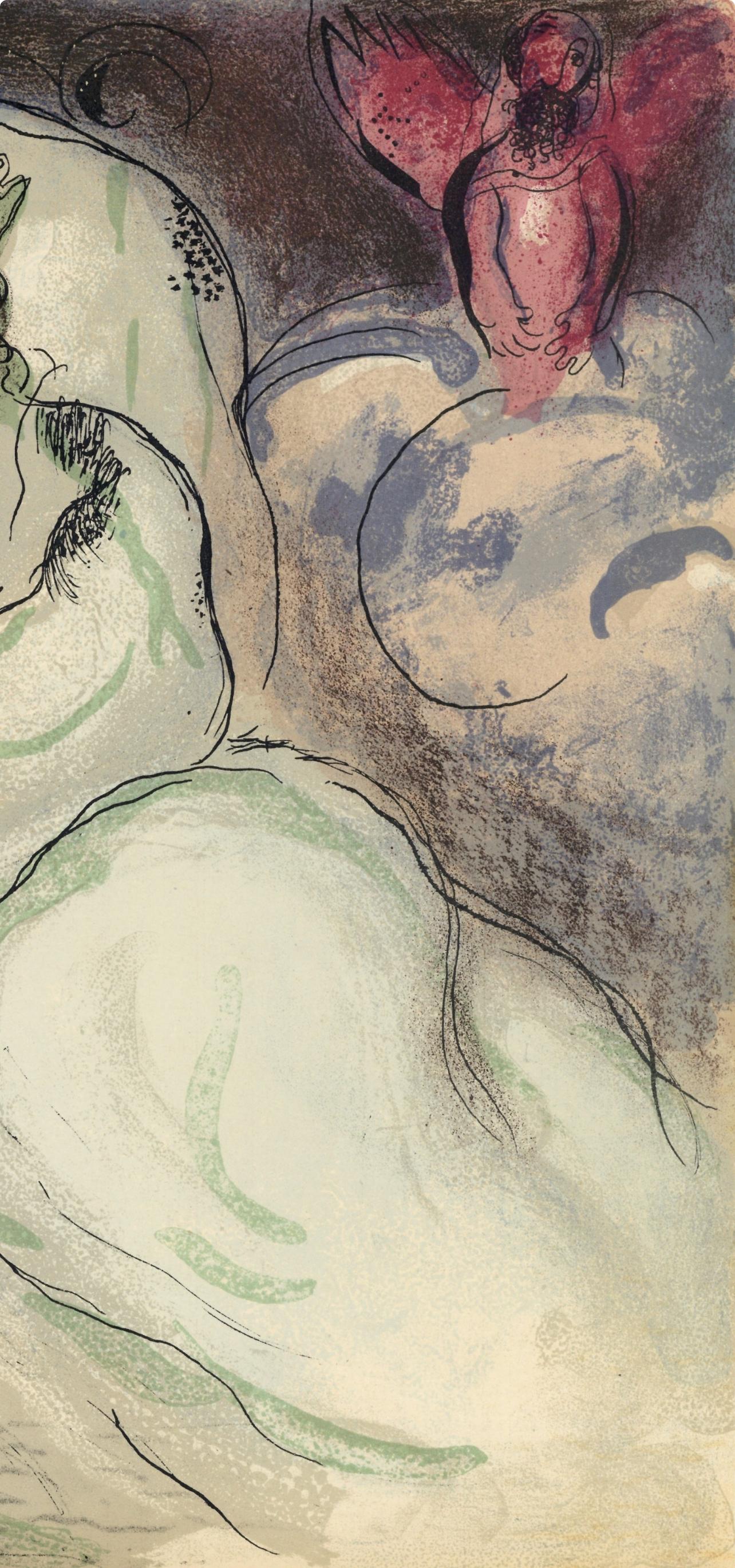 Sara et Abimelech (Mourlot 230-77; Cramer 42) - Expressionist Print by Marc Chagall