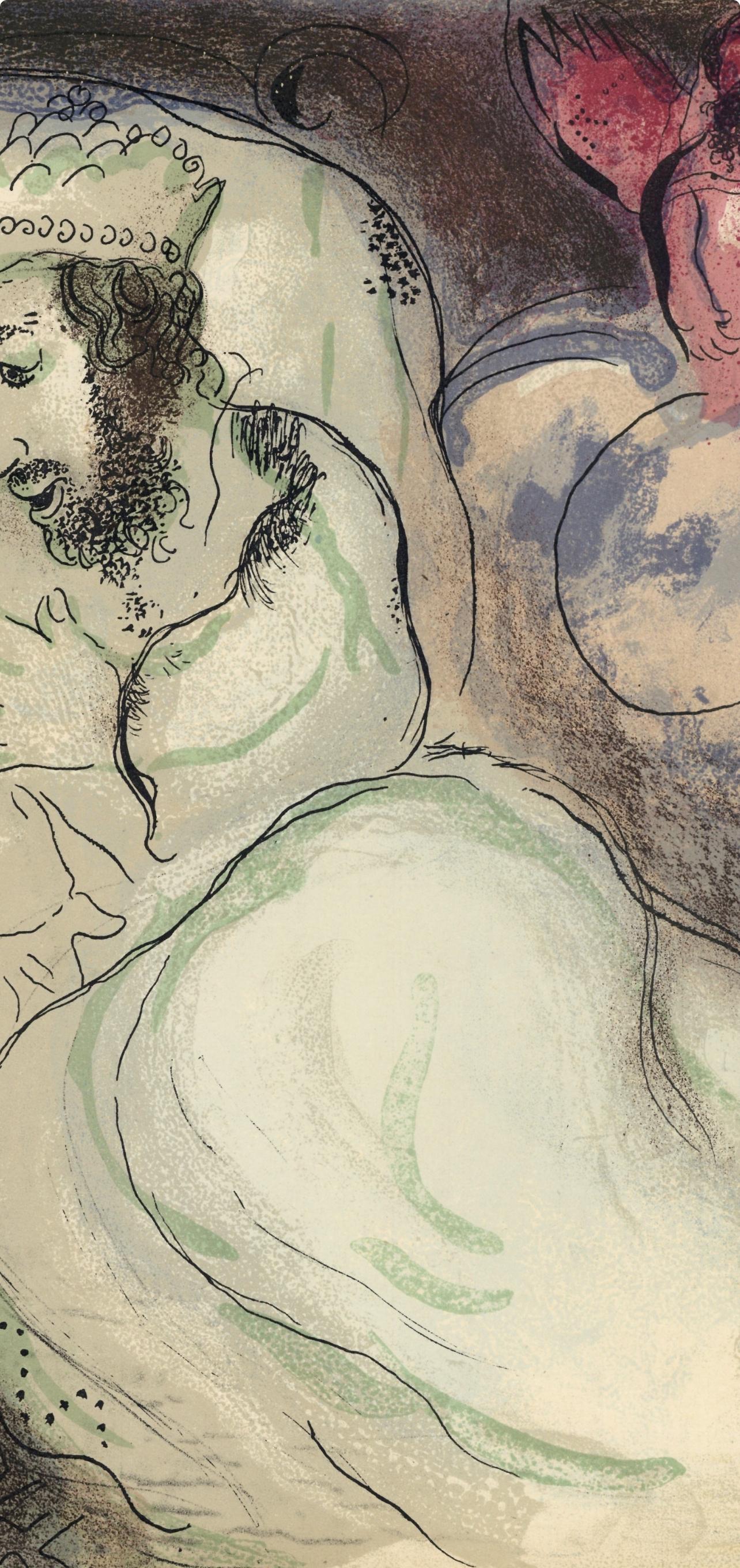 Sara et Abimelech (Mourlot 230-77; Cramer 42) - Beige Figurative Print by Marc Chagall