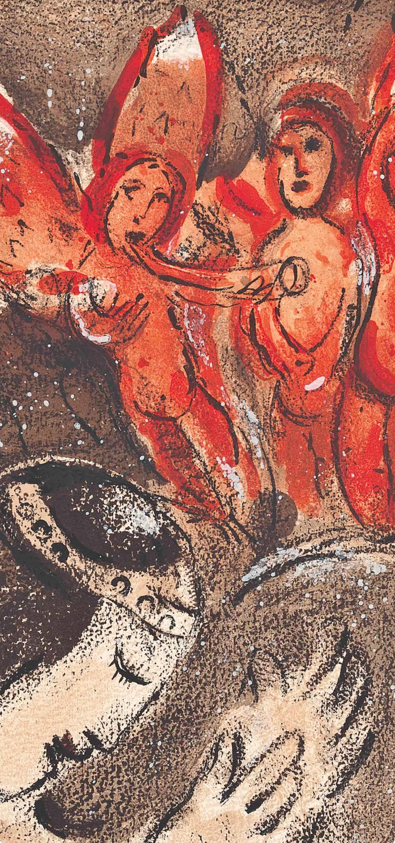 Sara et les Anges (Mourlot 230-77; Cramer 42) - Expressionist Print by Marc Chagall