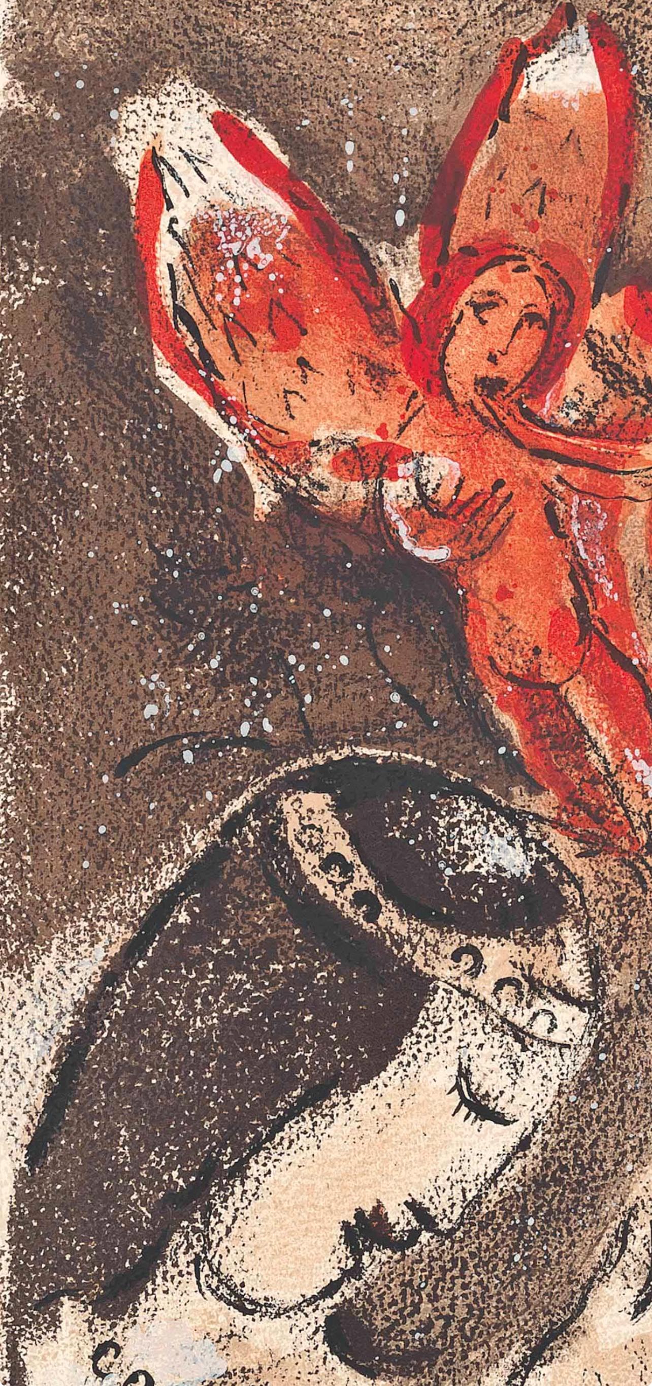 Sara et les Anges (Mourlot 230-77; Cramer 42) - Brown Landscape Print by Marc Chagall