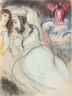 Sarah and Abimelech - Lithograph by Marc Chagall - 1960