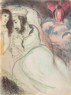 Sarah and Abimelech - Lithograph by Marc Chagall - 1960