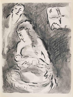 Sarah et Agar - Héliogravure de Marc Chagall - 1960