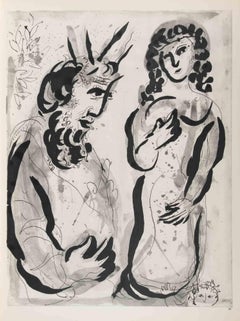 Sara y Moisés - Heliograbado de Marc Chagall - 1960