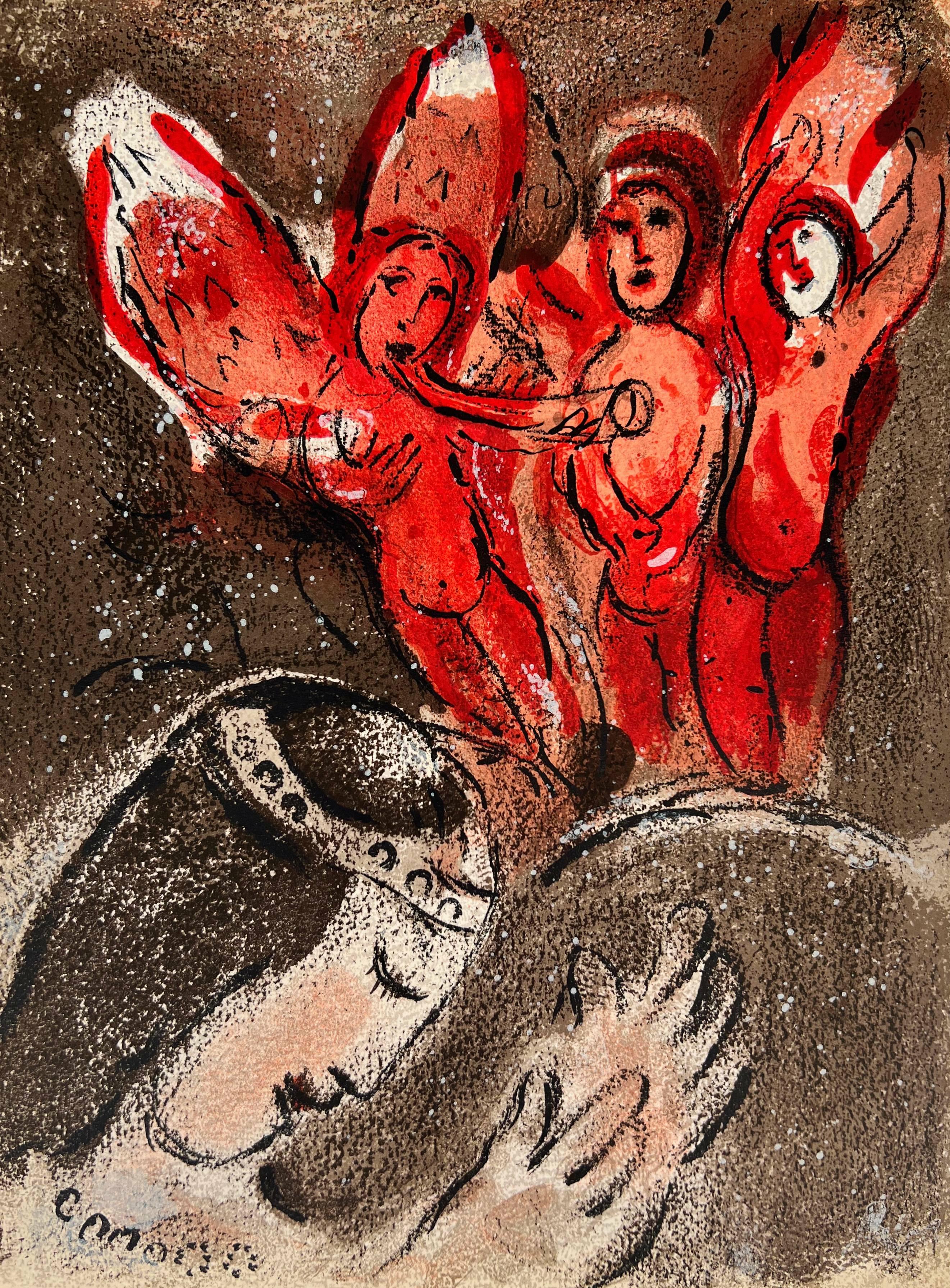 Marc Chagall Figurative Print - Sarah and the Angels