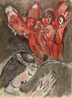 Sarah and the Angels - Lithograph by Marc Chagall - 1960