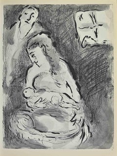 Sarah And The Angels - Lithograph by Marc Chagall - 1960