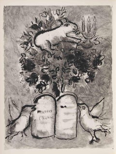 Satan met à l'épreuve la foi de Job - Héliogravure de Marc Chagall - 1960
