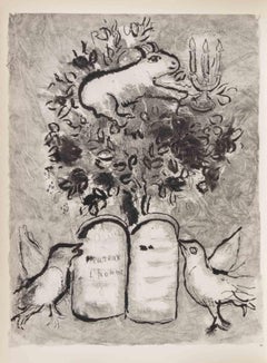 Satan Tests Job's Faith - Héliogravure by Marc Chagall - 1960
