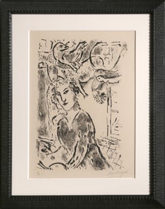 Self Portrait at the Window, Lithograph by Marc Chagall