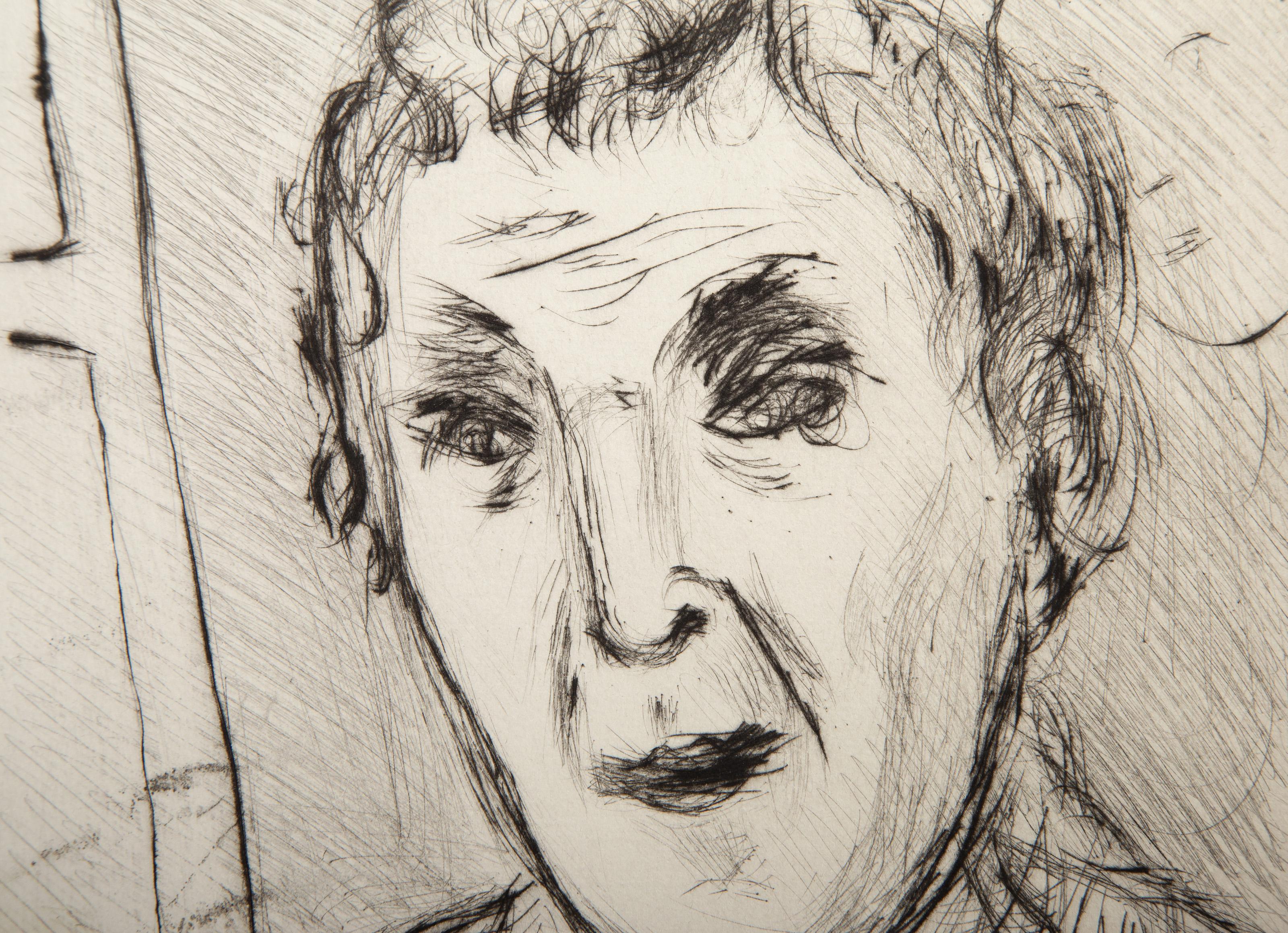 Selbstporträt, impressionistische Radierung von Marc Chagall im Angebot 1