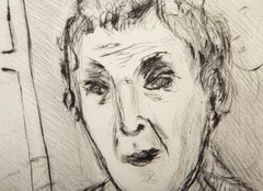 Self Portrait, Impressionist Etching by Marc Chagall