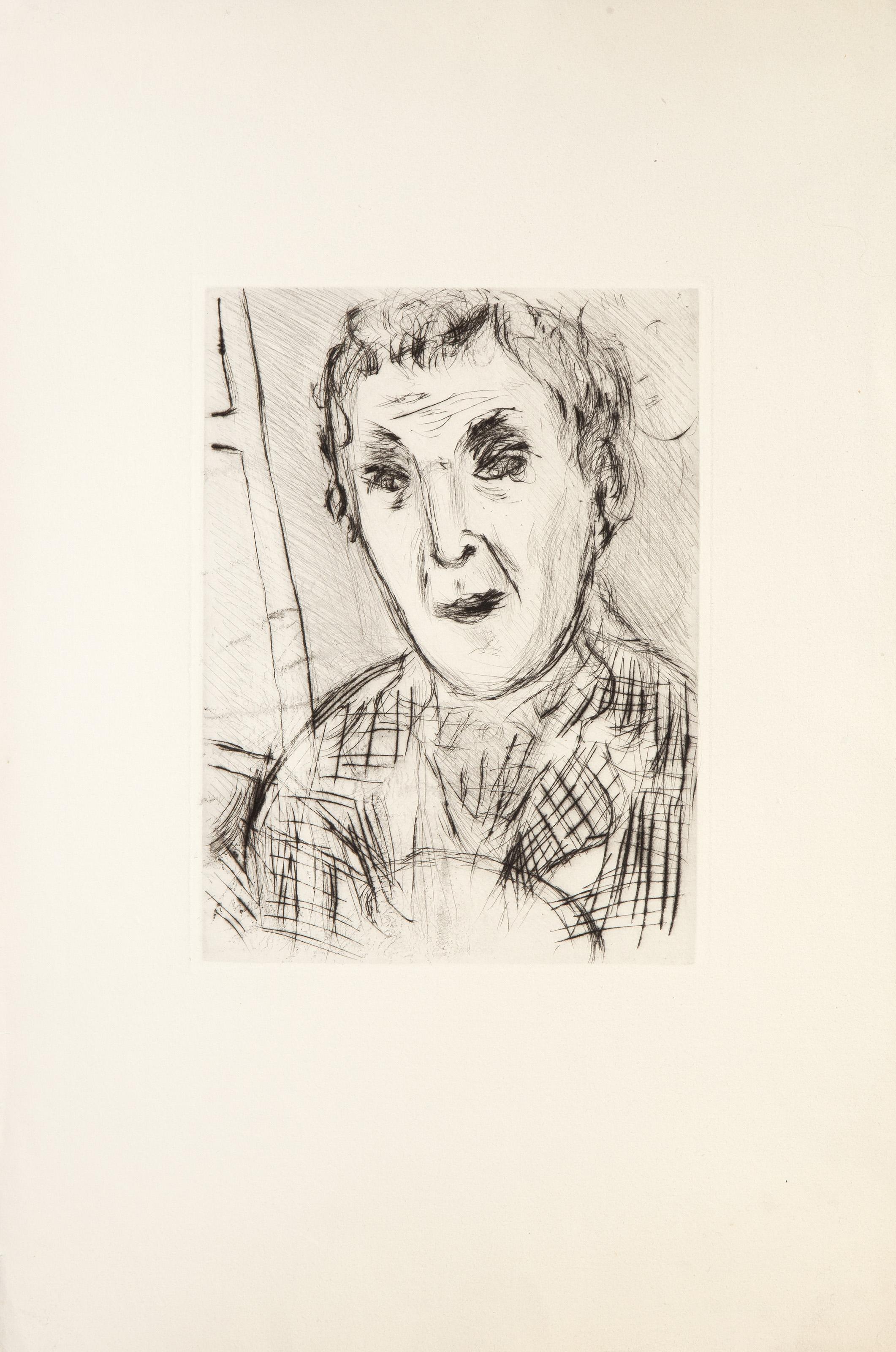 Selbstporträt, impressionistische Radierung von Marc Chagall im Angebot 3