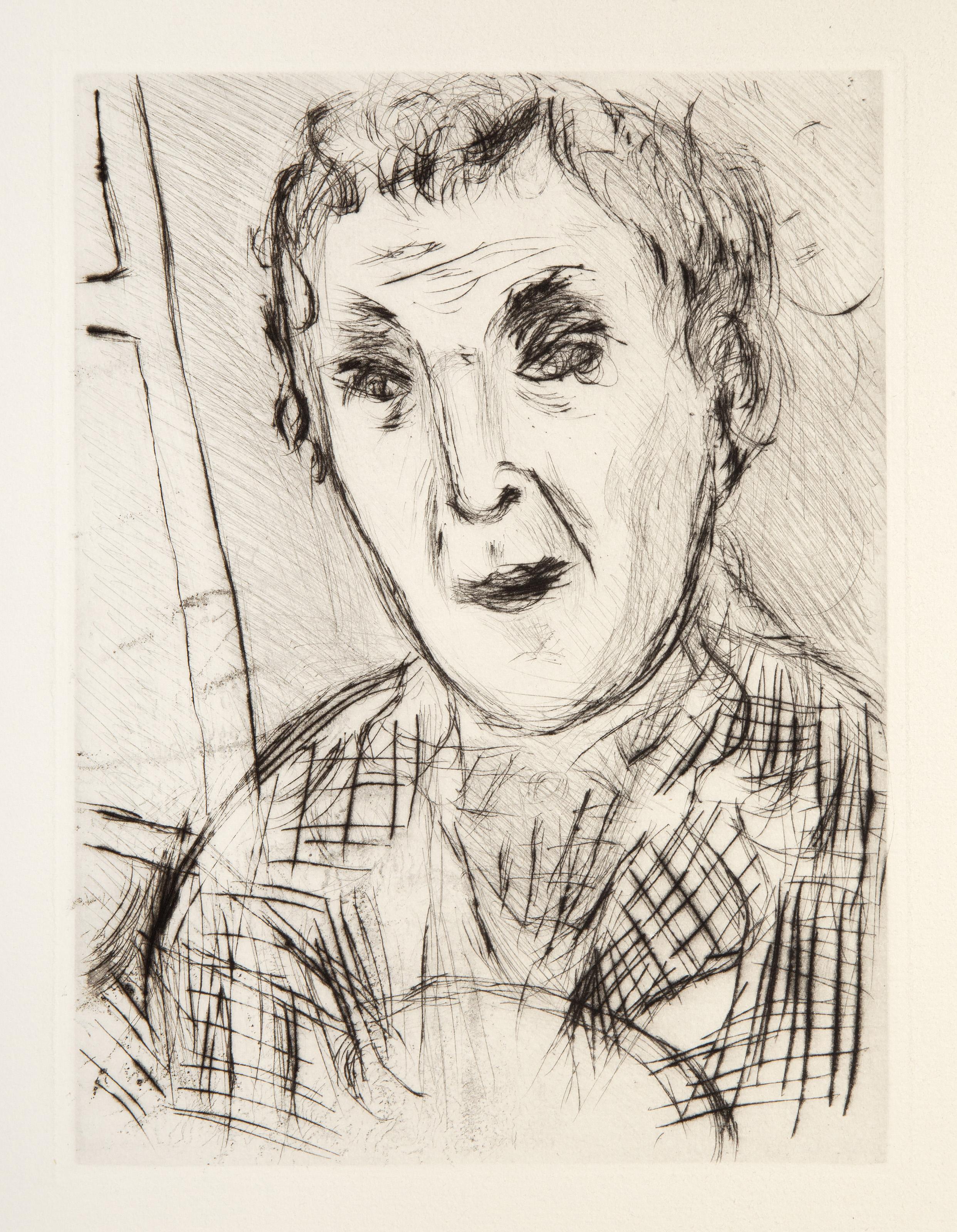  Marc Chagall, Russe (1887 - 1985) -  Self-Portrait, Medium: Radierung auf Papier A La Main, Bildgröße: 9,5 x 7,25 Zoll, Größe: 19,25 x 13 Zoll (48,9 x 33,02 cm), Beschreibung: Aus der Sammlung des verstorbenen Larry Saphire.
