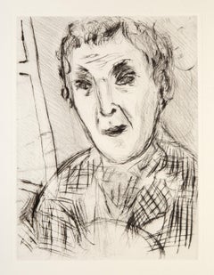 Autorretrato, aguafuerte impresionista de Marc Chagall