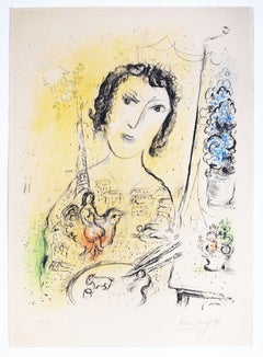 Self Portrait [With Eiffel Tower] - French Russian Lovers Eiffel Tower