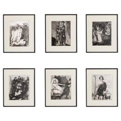 Set of Six Marc Chagall, Biblical Series, 1956, Framed Heliogravures