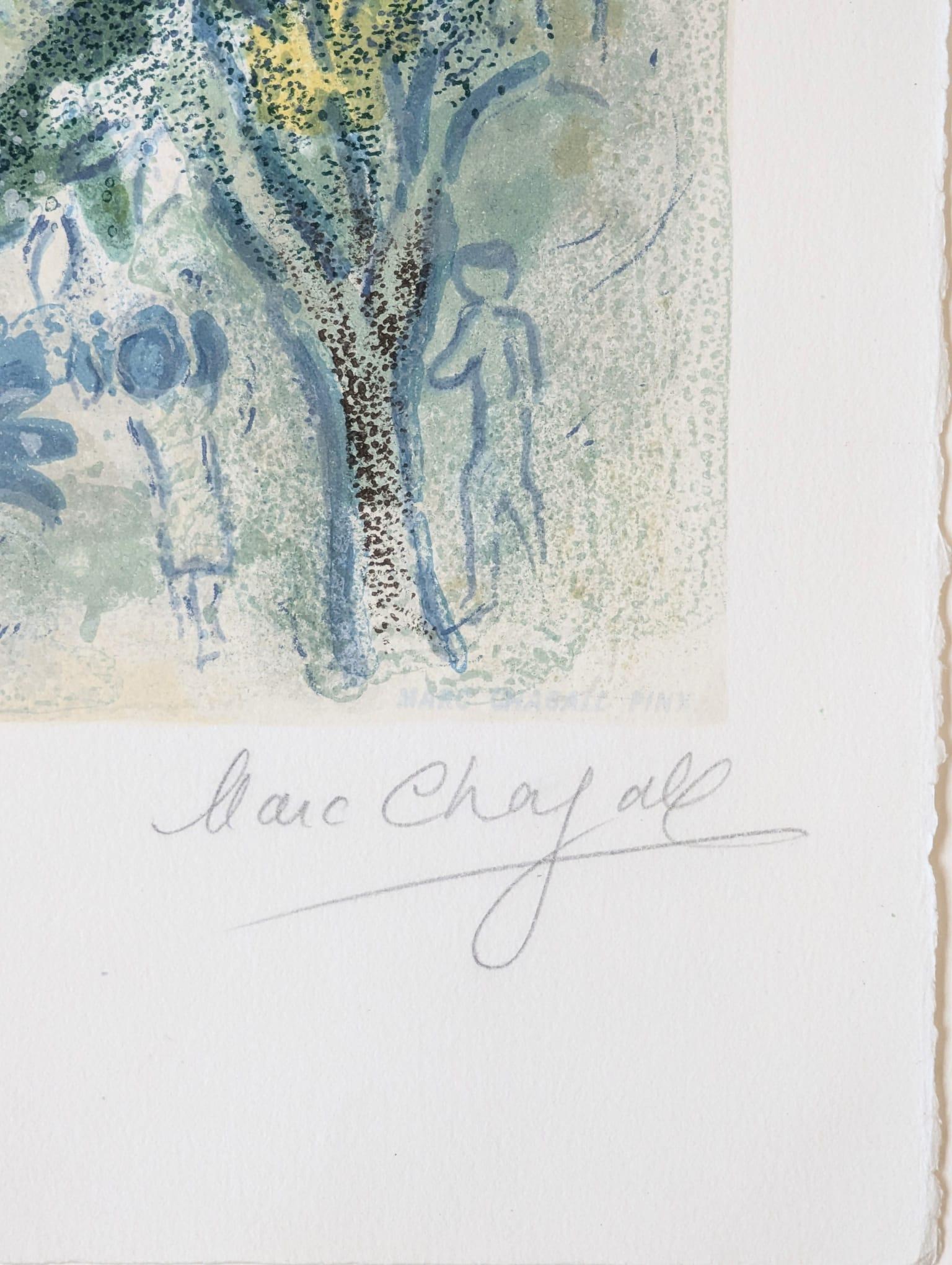 Siren to the Poet - Gray Abstract Print by Marc Chagall
