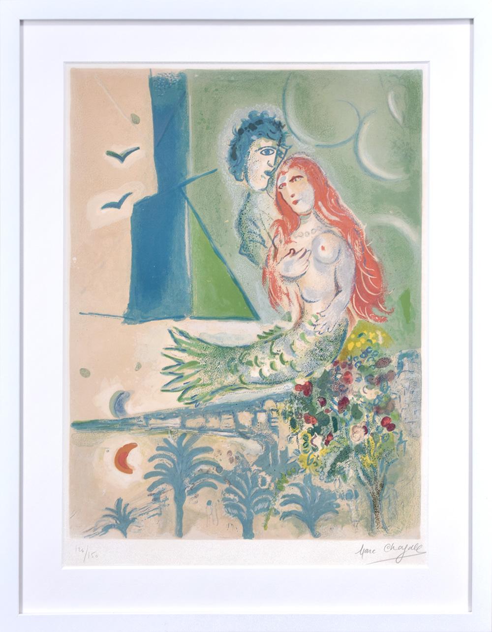 Sirène au poète (Siren with Poet), from Nice and the Côte d'Azur - Print by Marc Chagall