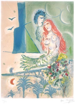 Vintage Sirène au poète (Siren with Poet), from Nice and the Côte d'Azur