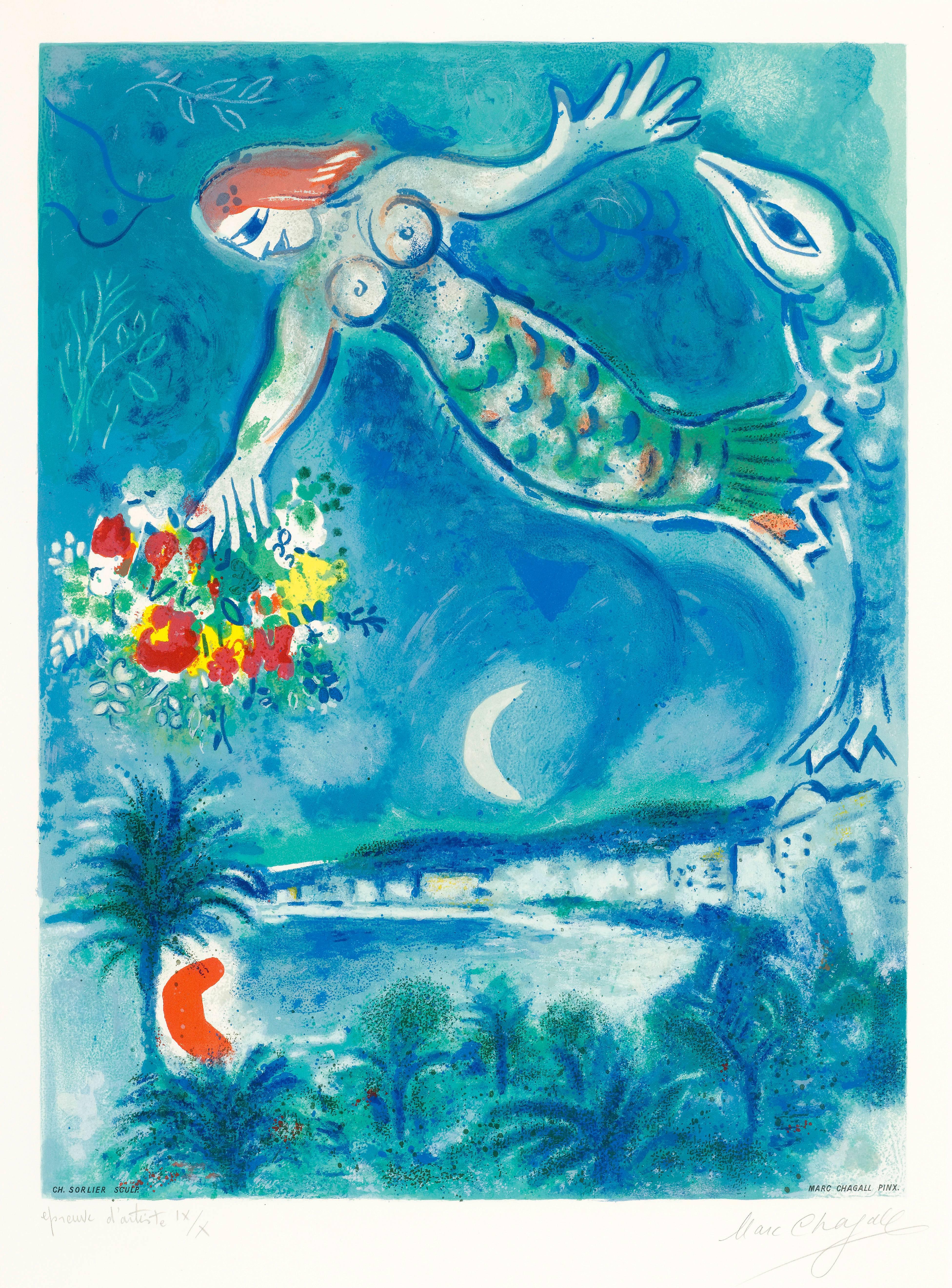 (after) Marc Chagall Print - Sirene et Poisson