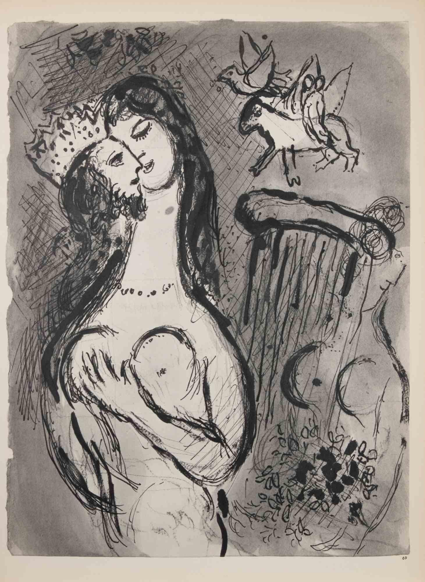 Sleep in the Moonlight - Héliogravure by Marc Chagall - 1960 For Sale 1