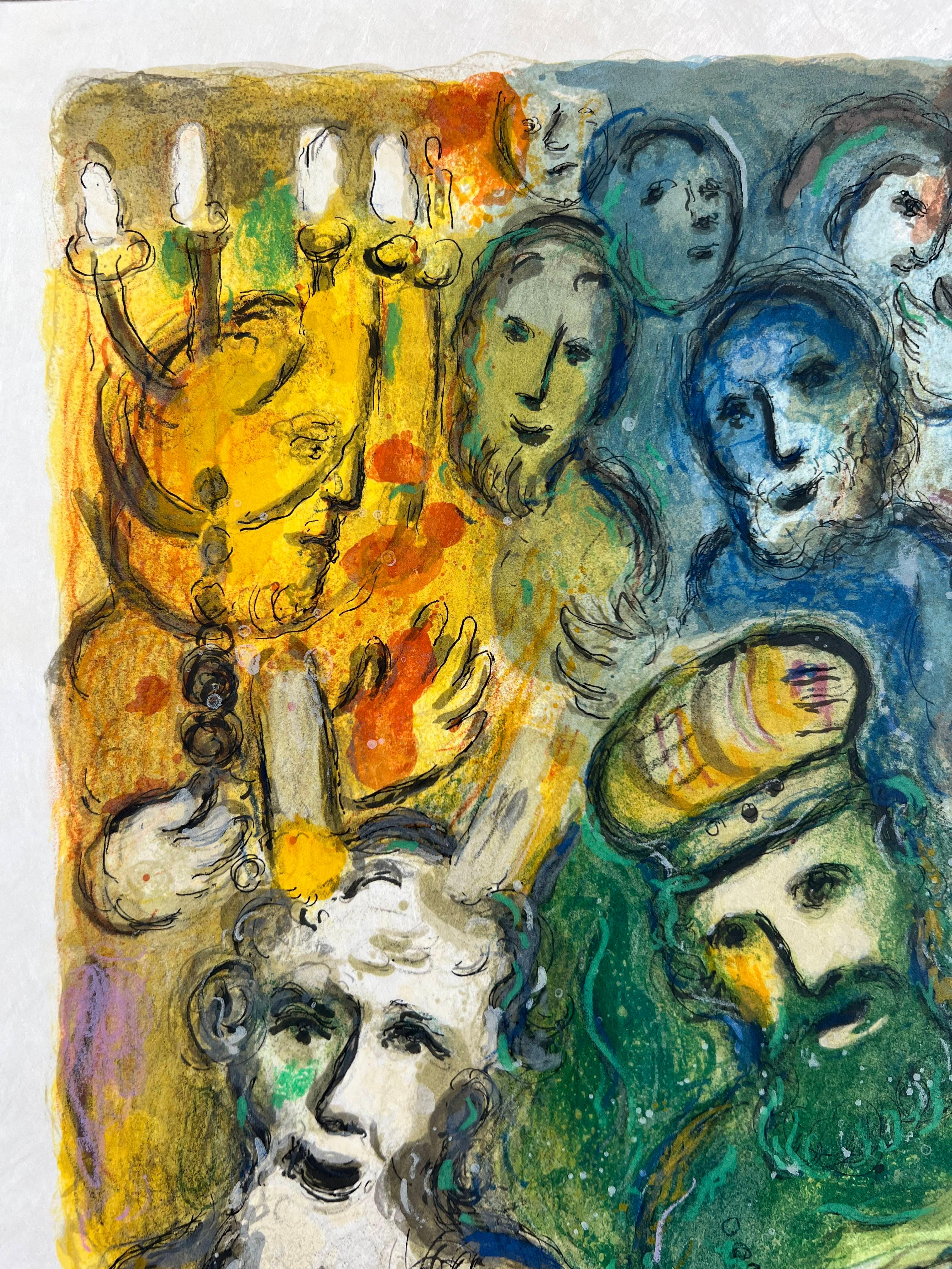 So gingen Moses und Aaron und Aaron und trafen sich alle Älteren... - The Exodus (Symbolismus), Print, von Marc Chagall