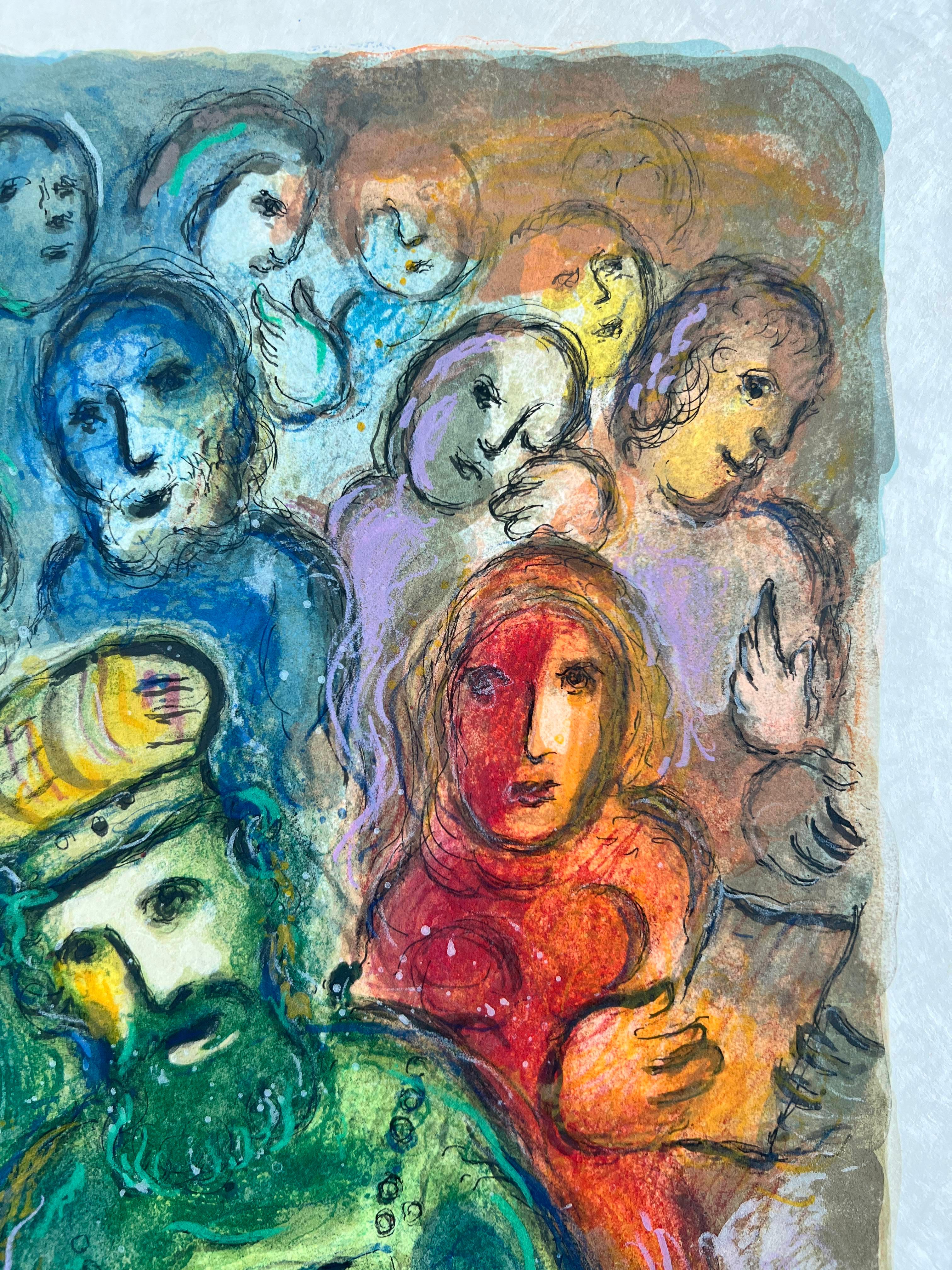So gingen Moses und Aaron und Aaron und trafen sich alle Älteren... - The Exodus (Braun), Print, von Marc Chagall