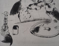 Sobakevitch eating - Original Etching - Ref. Sorlier #39