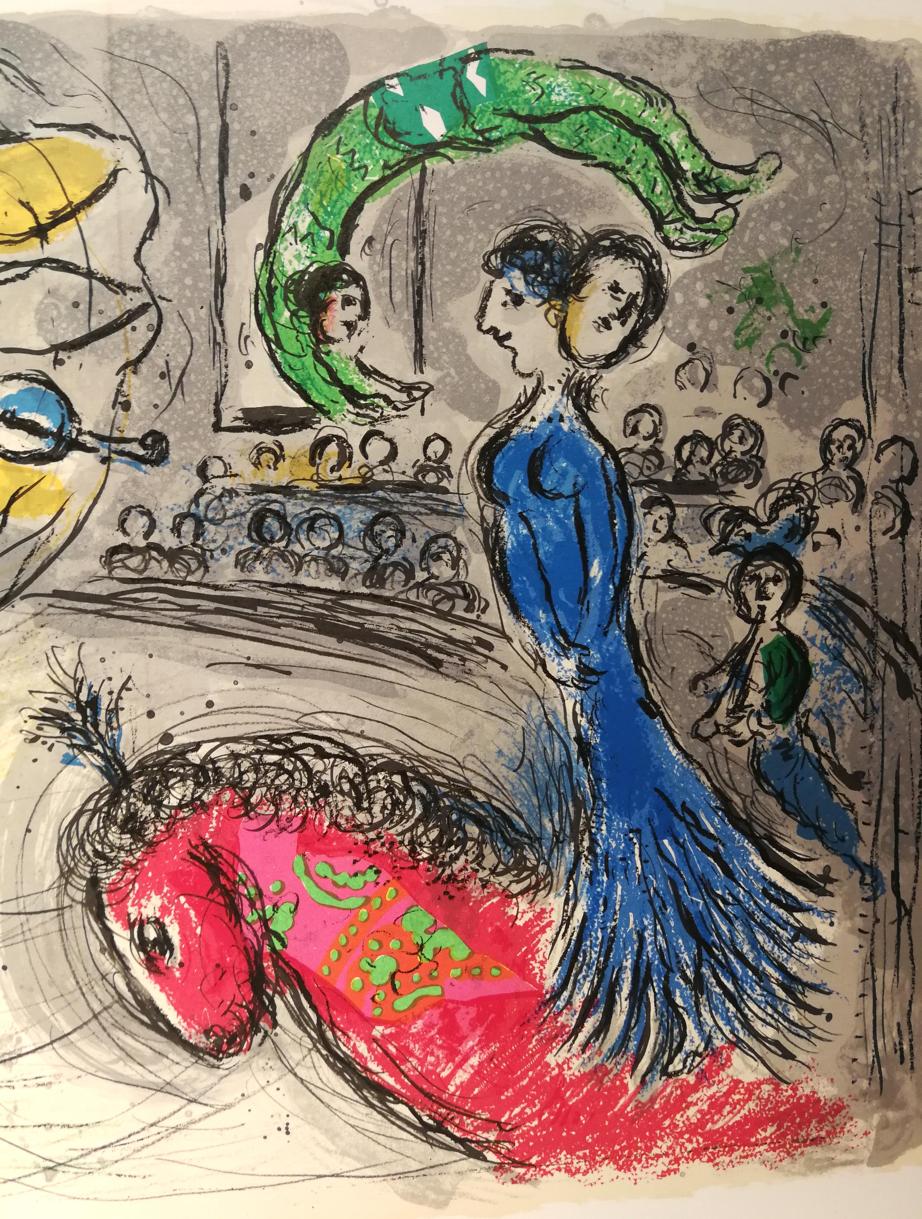 Soleil au cheval rouge - Fauvisme Print par Marc Chagall