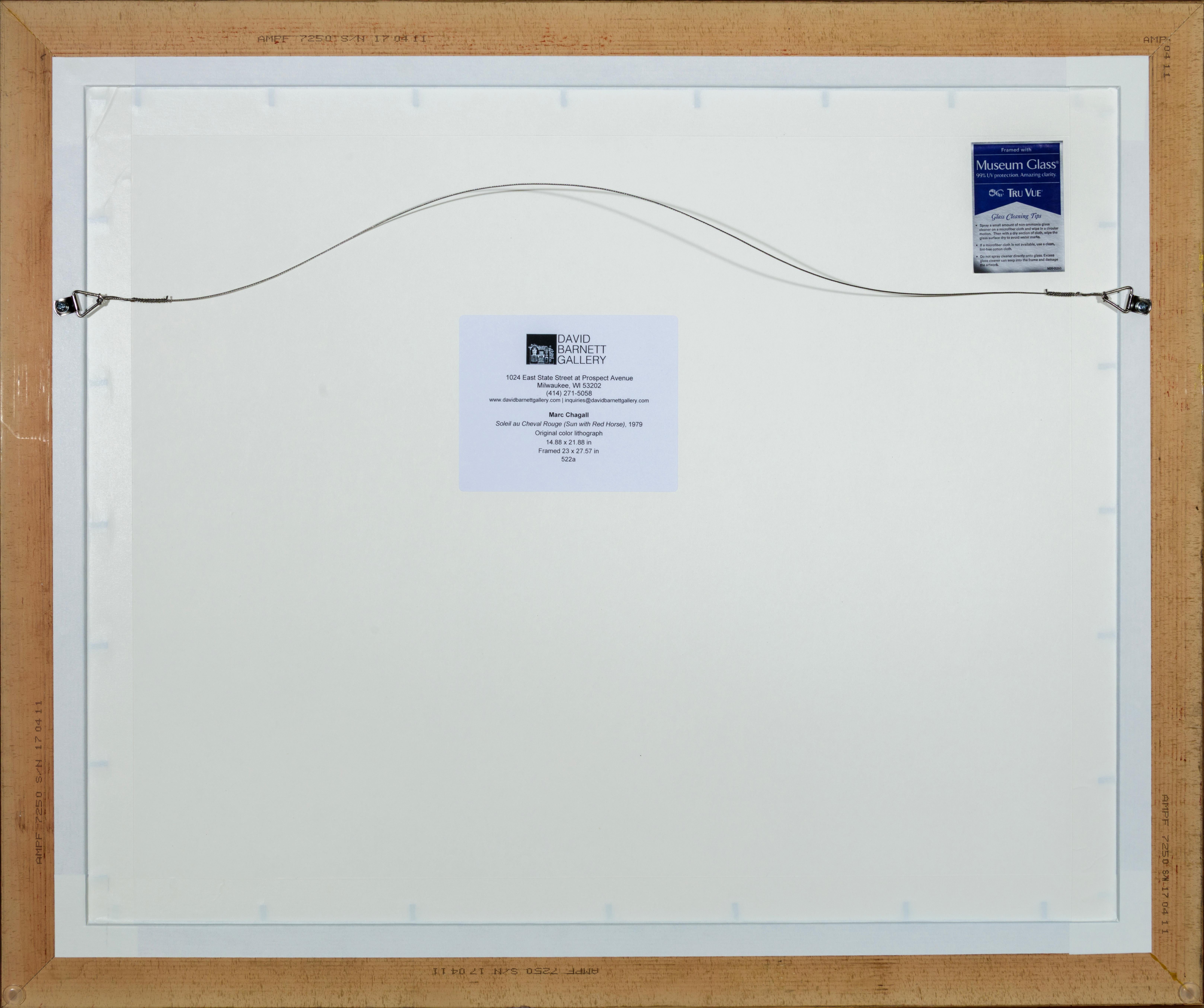 Soleil au Cheval Rouge (Sonne mit rotem Pferd) (Grau), Animal Print, von Marc Chagall