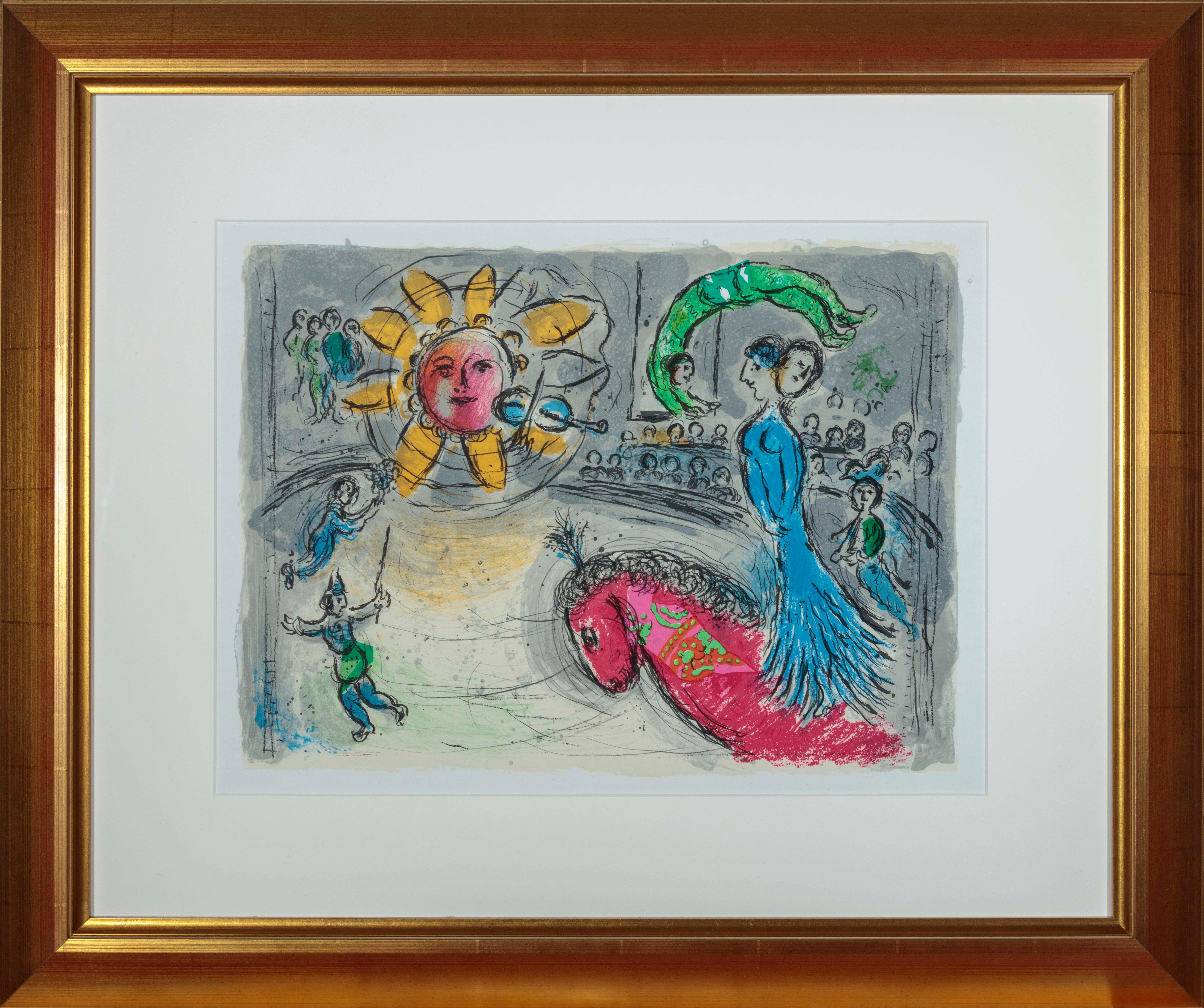 Soleil au Cheval Rouge (Sonne mit rotem Pferd) – Print von Marc Chagall