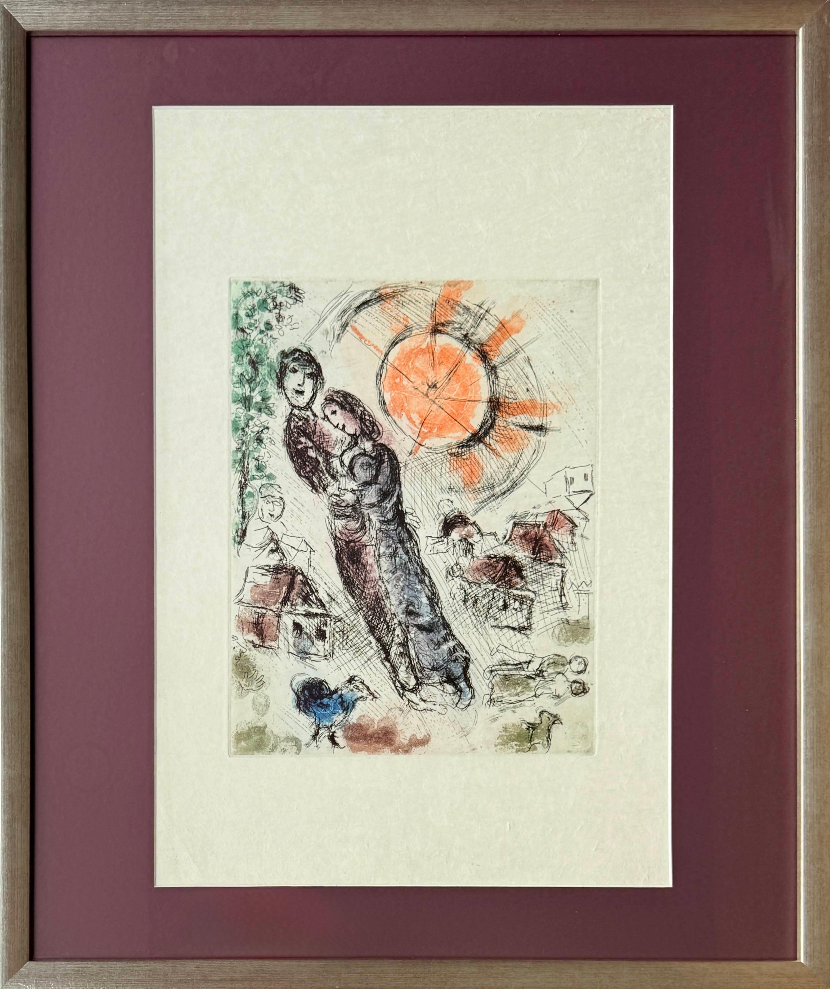 Marc Chagall Print - Soleil aux amoureux