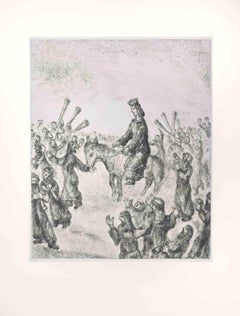 Solomon is Proclaimed King of Israel - Etching by Marc Chagall - 1956