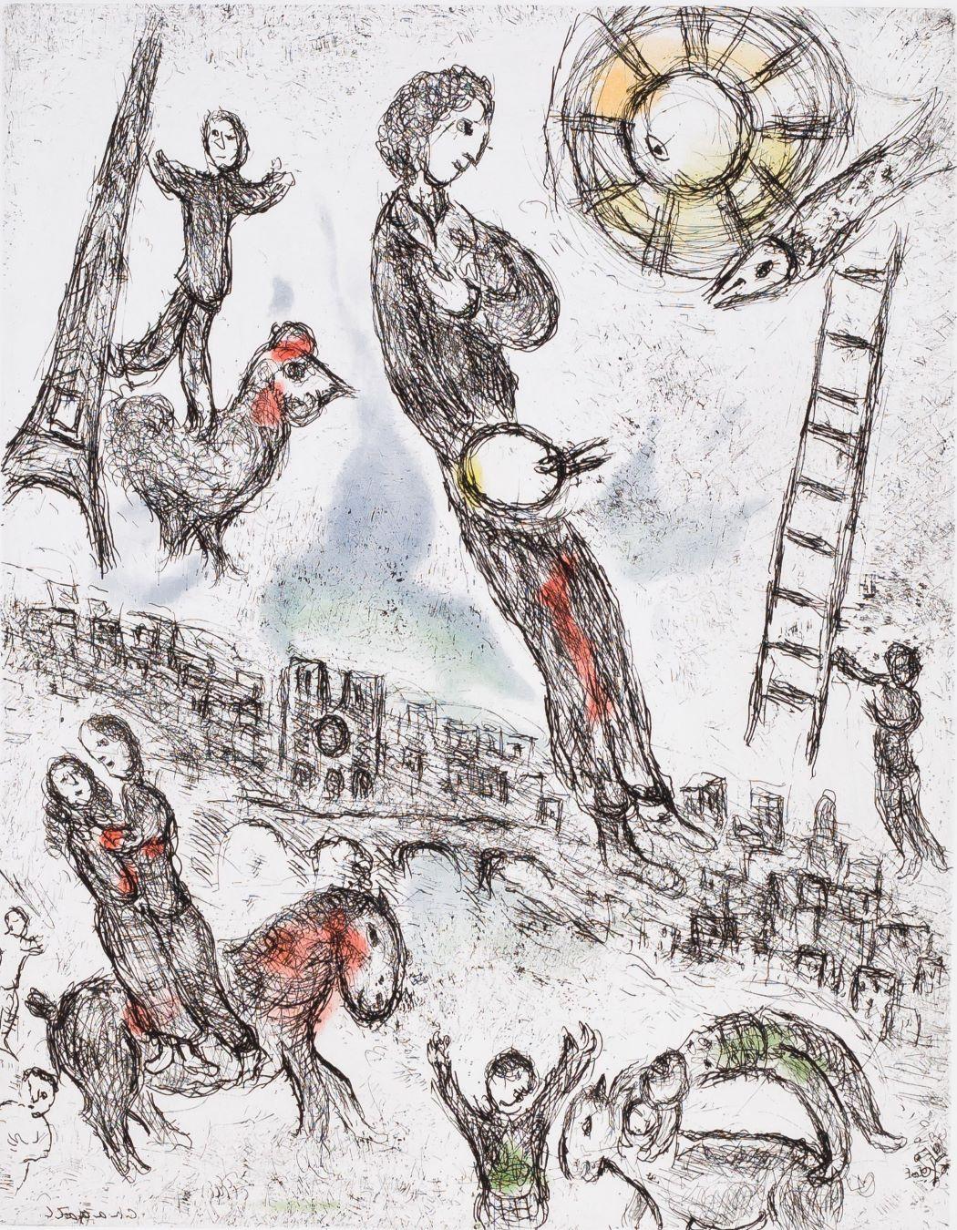 Souvenir de Paris, 1981 (Les Songes #14) – Print von Marc Chagall