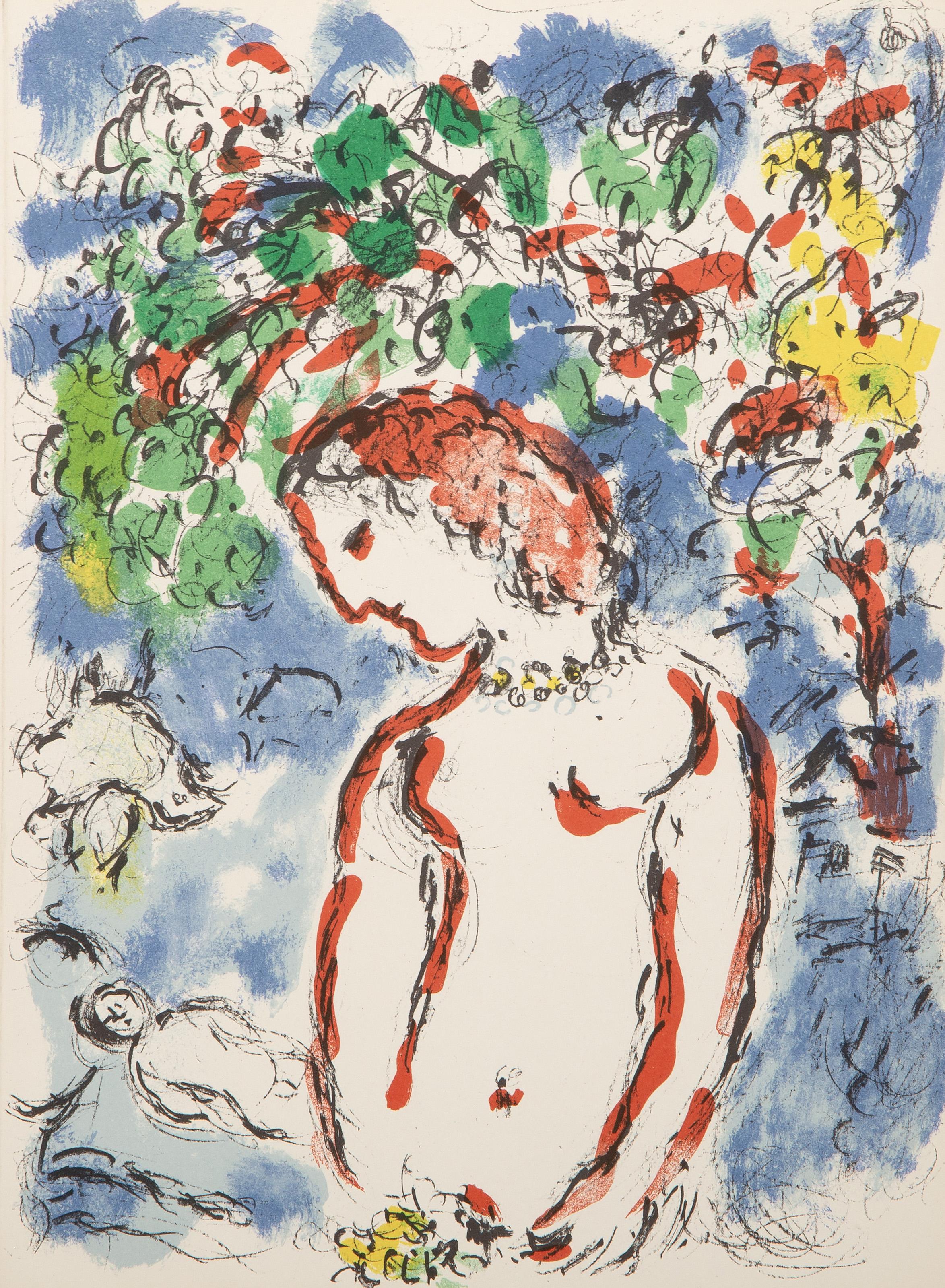  Marc Chagall, Russe (1887-1985) -  Jour de printemps de Derrier Le Miroir, Année : 1972, Médium : Lithographie, Format : 15 x 11 in. (38.1 x 27.94 cm), Imprimeur : Mourlot, Paris, Éditeur : Maeght Editeur, Référence : Cramer 91 
