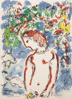 Giornata di primavera da Derriere Le Miroir, litografia impressionista di Marc Chagall