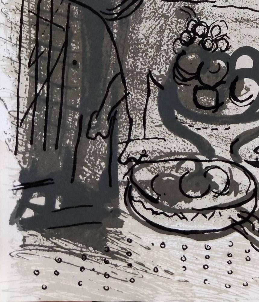 Still Life in Brown - Black Figurative Print by Marc Chagall