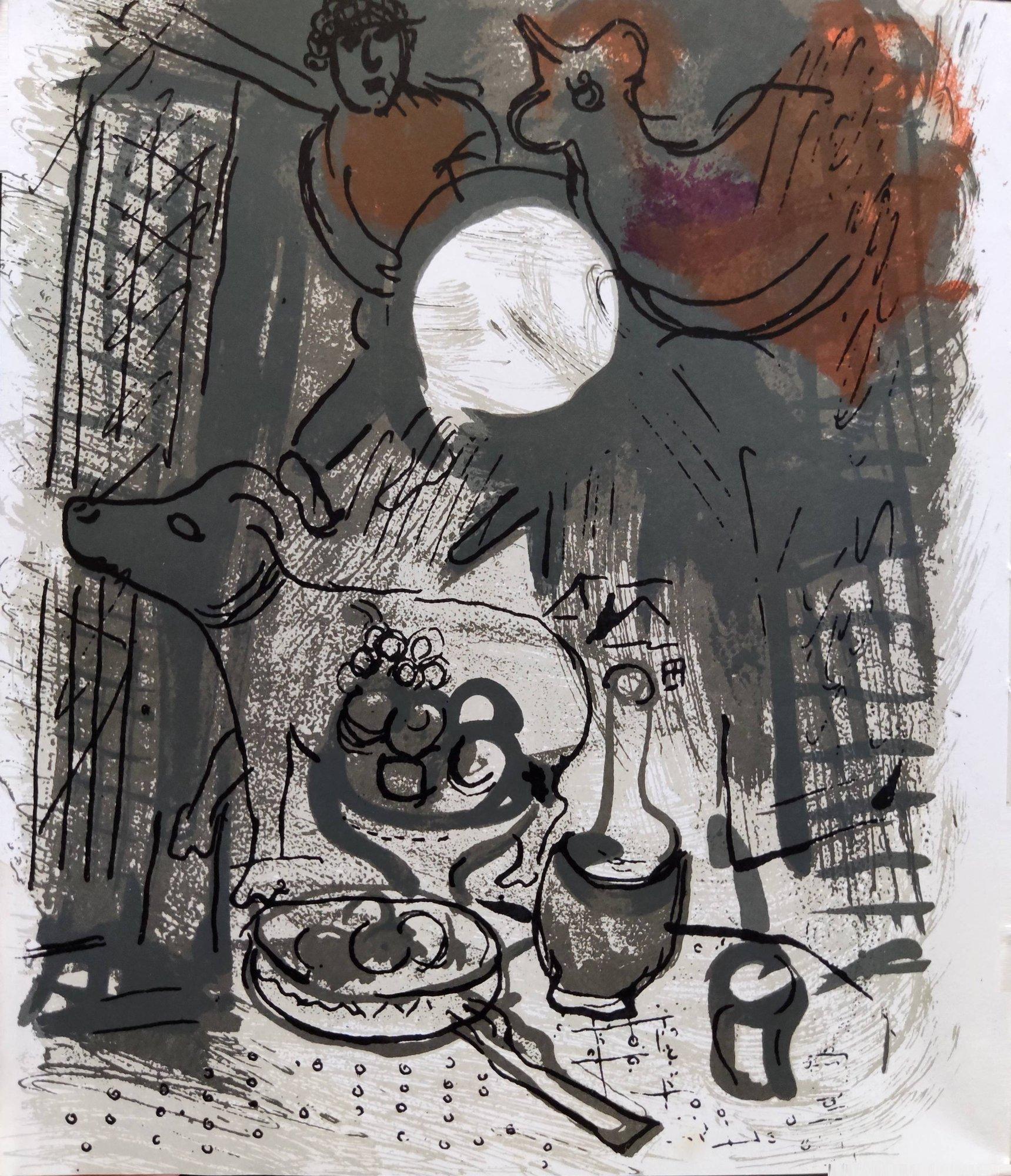 Marc Chagall Figurative Print - Still Life in Brown