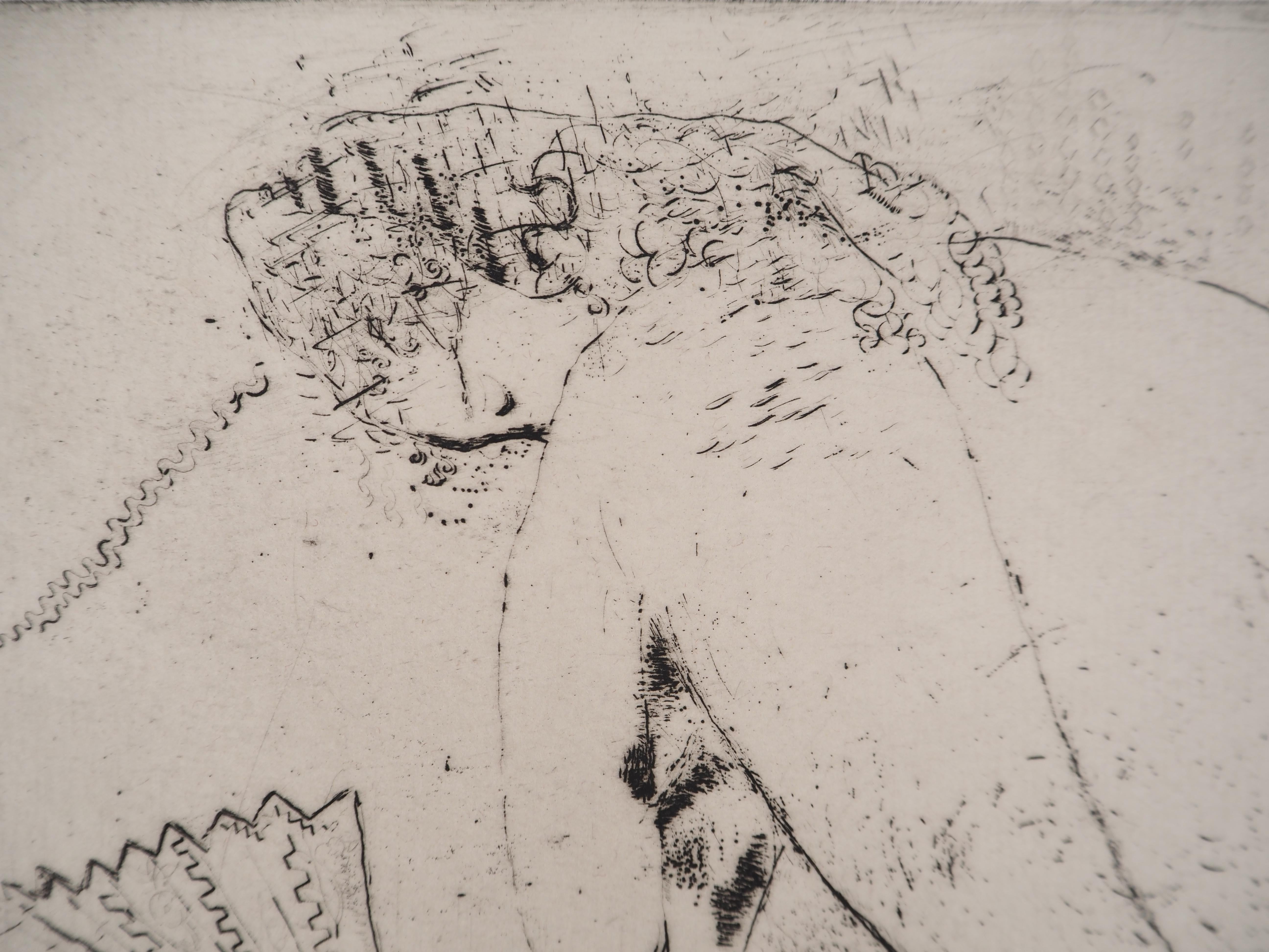 Marc Chagall (1887-1985) 
Tall Nude with a Fan, 1924

Original etching
On vellum 34 x 51,5 cm (c. 14 x 20 in)

REFERENCE: Catalog raisonne Kornfeld #39

INFORMATION : Beautiful proof on cream laid paper bearing the engraved note 