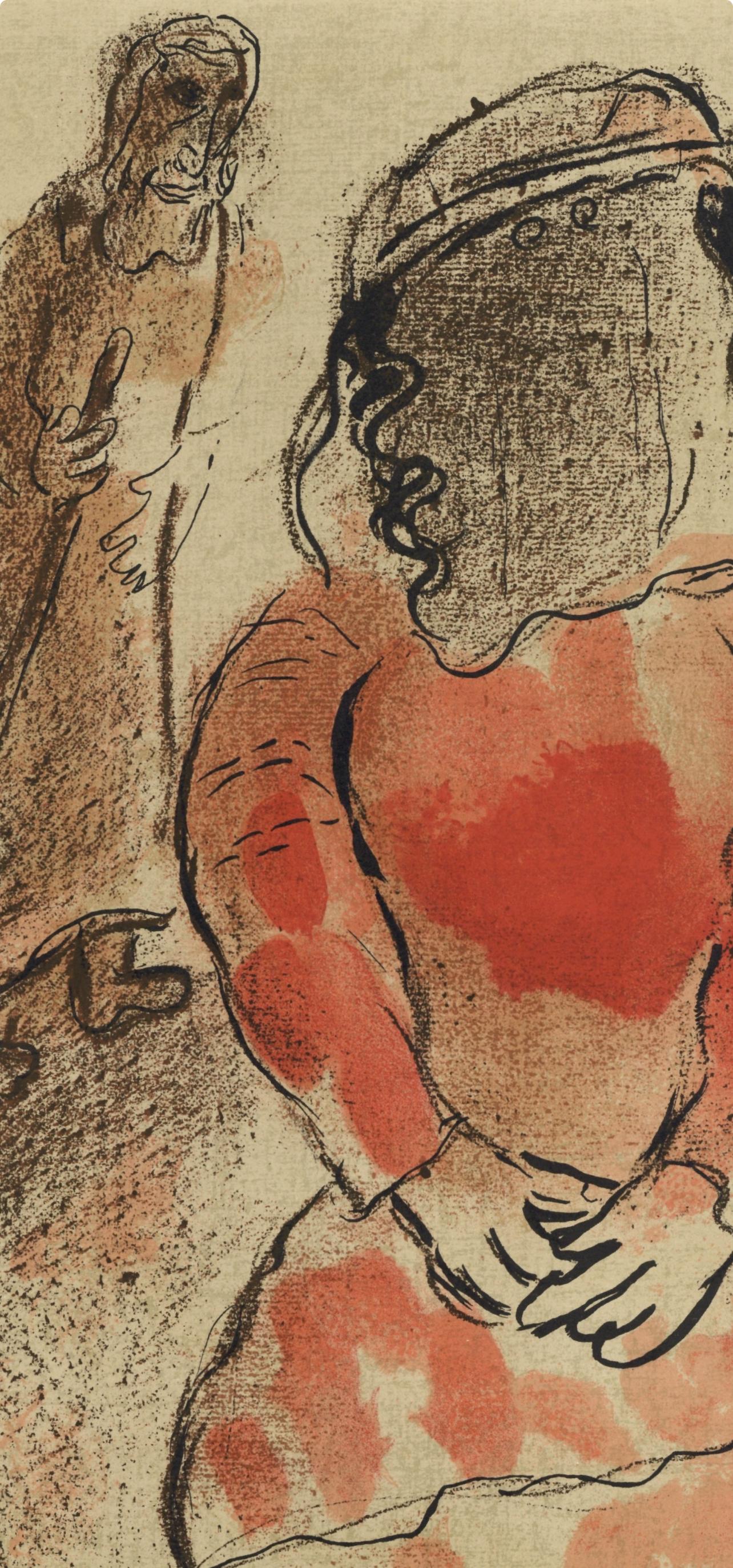 Tamar Belle-Fille de Judas (Mourlot 230-77; Cramer 42) (Braun), Figurative Print, von Marc Chagall
