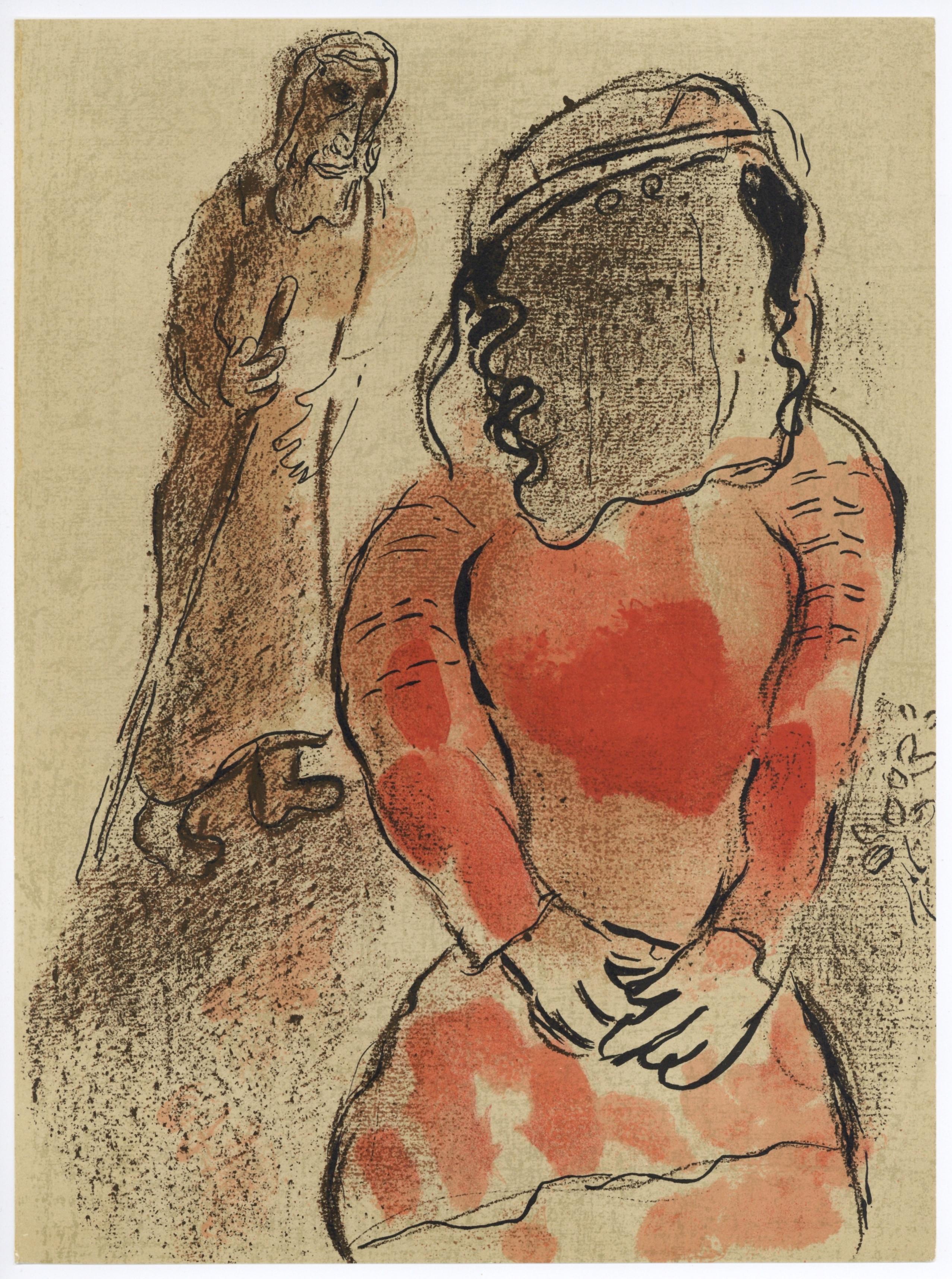 Lithographie auf Vélin des Papeteries du Marais Papier. Papierformat: 14 x 10,25 Zoll. Beschriftung: Unsigniert und nicht nummeriert, wie ausgegeben. Werkverzeichnis Referenzen: Mourlot, Fernand. Chagall, Lithographien II: 1957-1962. André Sauret,