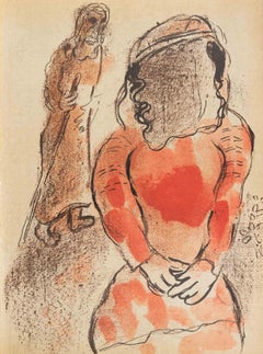 Tamar, Tochter von Judah – Lithographie von Marc Chagall – 1960